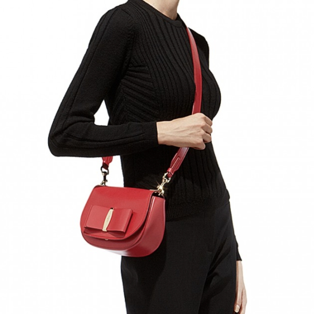Salvatore Ferragamo Pamplona Calf Crossbody Saddle Bag